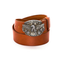 Leather Belt with Vintage Harley Buckle - Gone Rogue