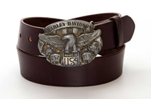Leather Belt with Vintage Harley Buckle - Gone Rogue
