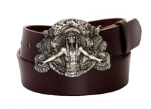 Leather Belt with Vintage Indian Chief Buckle - Gone Rogue