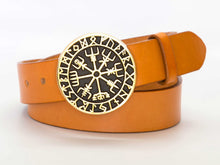 Leather Belt with Viking Compass Buckle - Gone Rogue