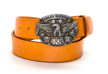 Leather Belt with Vintage Harley Buckle - Gone Rogue