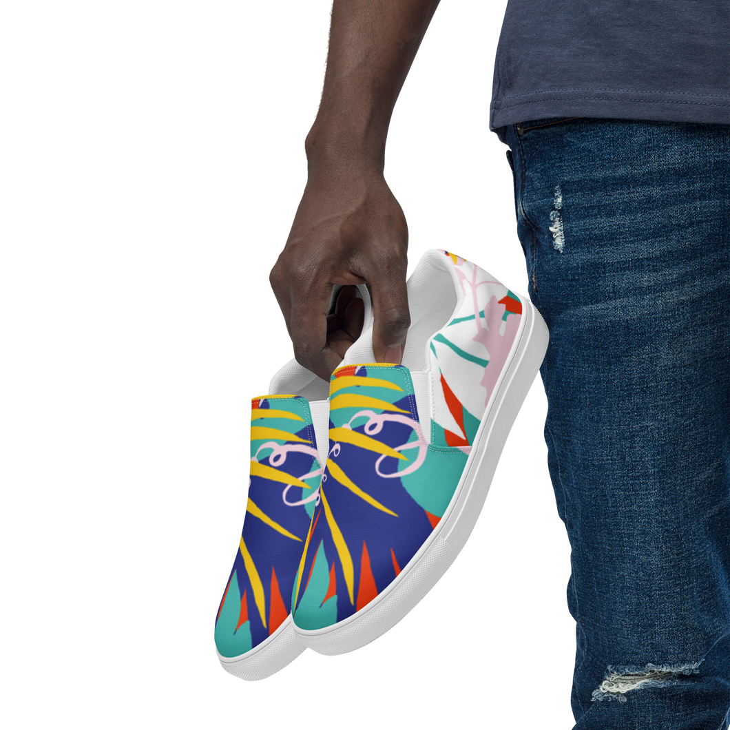 Men’s slip-on canvas shoes: Festive Design