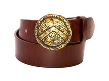 Leather Belt with Spartan Shield Buckle - Gone Rogue