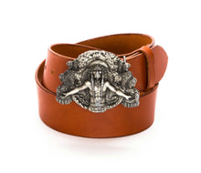 Leather Belt with Vintage Indian Chief Buckle - Gone Rogue
