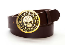 Leather Belt with Steel Horse Rider Skull Buckle - Gone Rogue