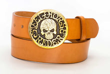 Leather Belt with Steel Horse Rider Skull Buckle - Gone Rogue